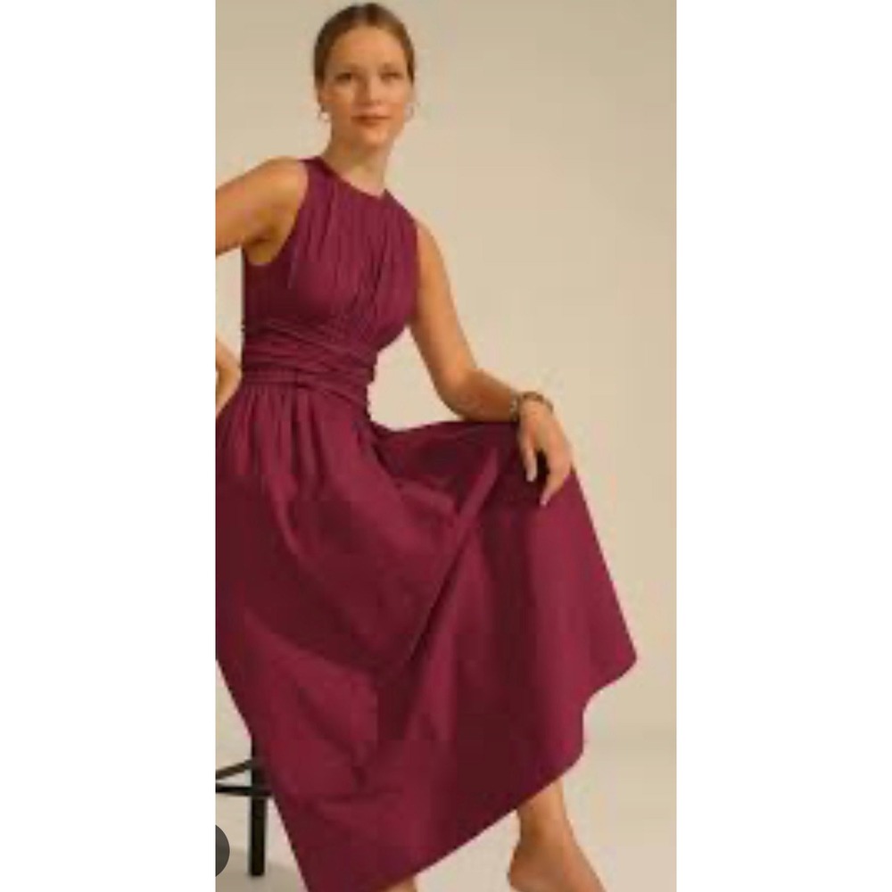 Commense Berry Midi Dress